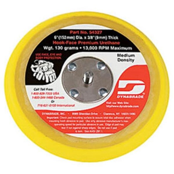 Dynabrade Dynabrade DYN-54327 6 In. Dia. Non-Vacuum Disc Pad; Hook-Face; Short Nap - DYN-54327