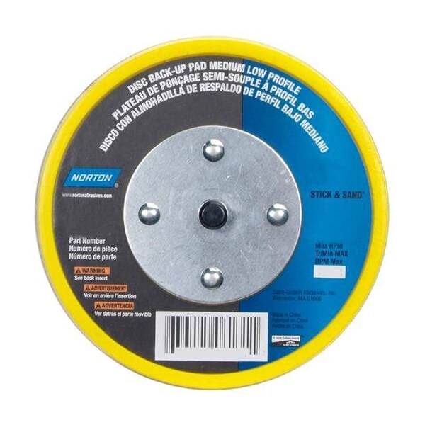 Norton Co Back-Up Pads, Size: 5in. PSA Medium Low Profile w/ 5 vacuum holes, Type: X, GRIT: 15000 - 636425-06132