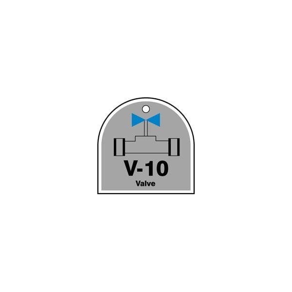 Accuform Energy Source ID Tag, V-10 VALVE, 2.5in x 2.5in, Plastic, 5PK - TDJ210VPM