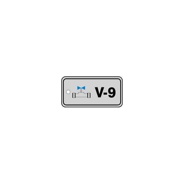 Accuform Energy Source ID Tag, V-9 Valve, 1.5in x 3in, Plastic, 5PK - TDJ409VPM