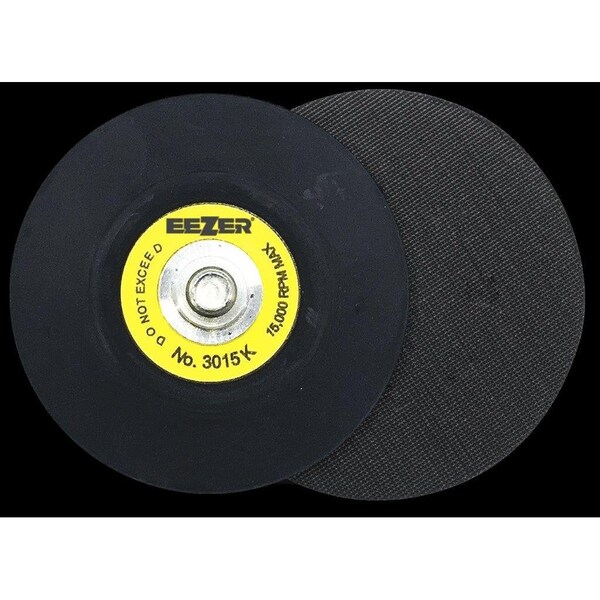 Eezer Products 3in Hook and Loop, Heavy Duty Backup Pad, Firm Edge, 5/16x24 Male Thread - 3015K