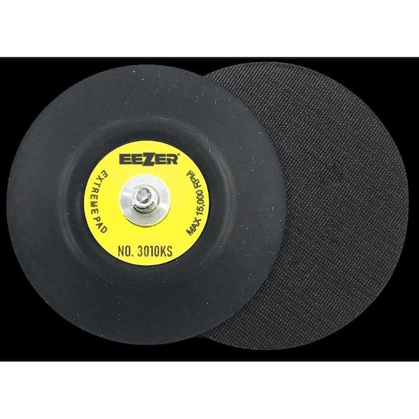 Eezer Products 3in Hook and Loop, Heavy Duty Backup Pad, Soft Edge, 1/4x20 Male Thread - 3010KS