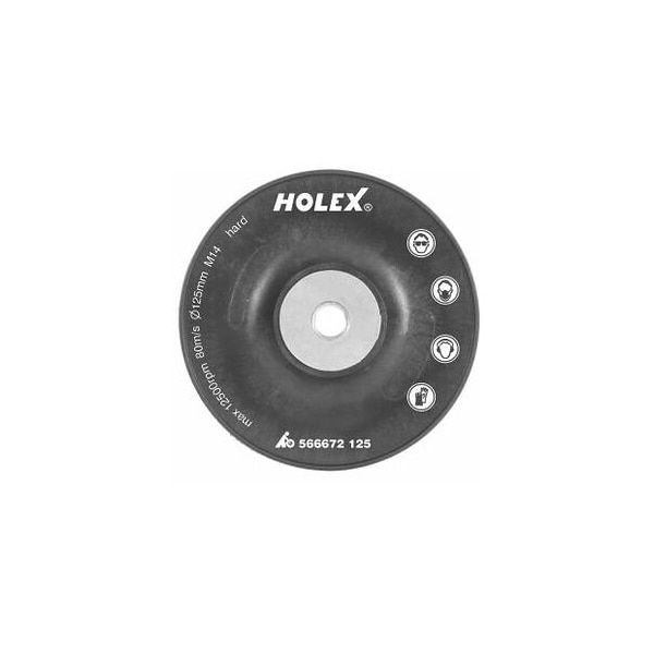 Holex Fiber Disc Backing Pad, Hard/Ribbed, for 125 mm Discs - 566672 125