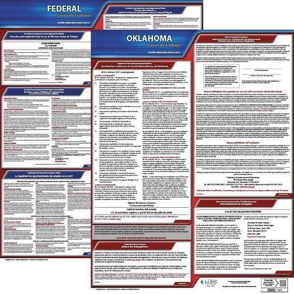 Jj Keller Labor Law Poster Kit, OK, Spanish, 19 In. W - 200-OK-K