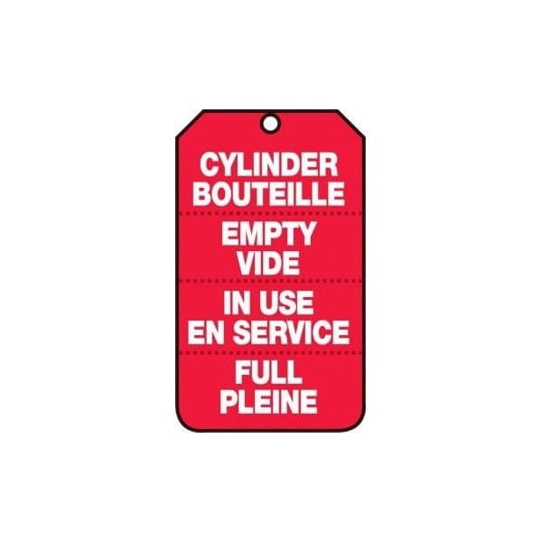 Accuform French Bilingual Safety Tags, CYLINDER, 5.75in x 3.25in, RP-Plastic, 5PK - TCF539PTM