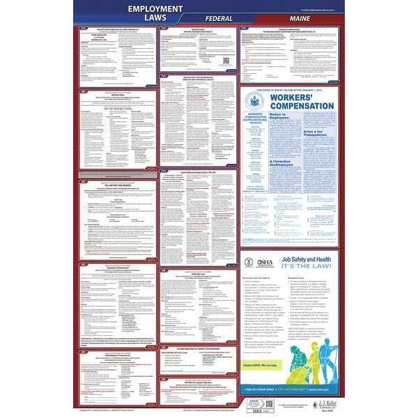 Jj Keller LaborLaw Poster, Fed/STA, ME, ENG, 26inH, 1yr - 300-ME-1