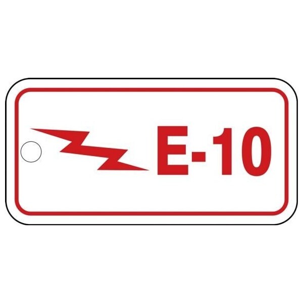 Accuform Energy Source ID Tag, E-10, 1.5inx3in, Adhesive Dura-Poly, 5PK - TDF310XVM