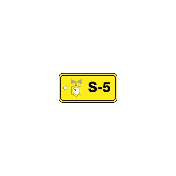 Accuform Energy Source ID Tag, S-5 Steam, 1.5in x 3in, Adhesive Dura-Poly, 5PK - TDJ305XVM