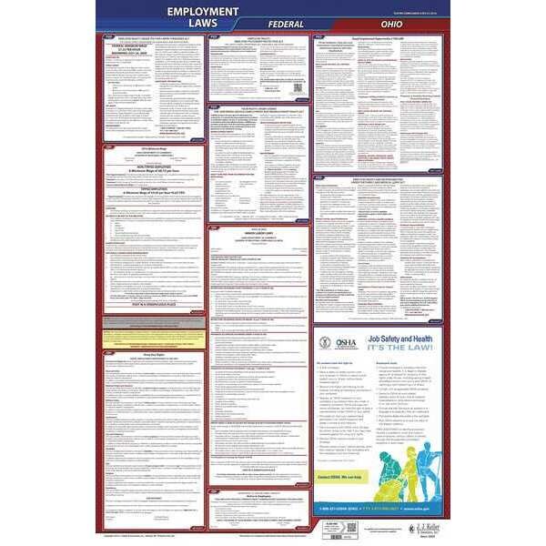 Jj Keller LaborLaw Poster, Fed/STA, OH, ENG, 26inH, 1yr - 300-OH-1