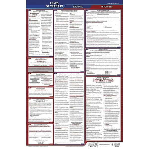 Jj Keller LaborLaw Poster, STA, WY, ENG, 40Wx26inH, 3yr - 400-WY-3