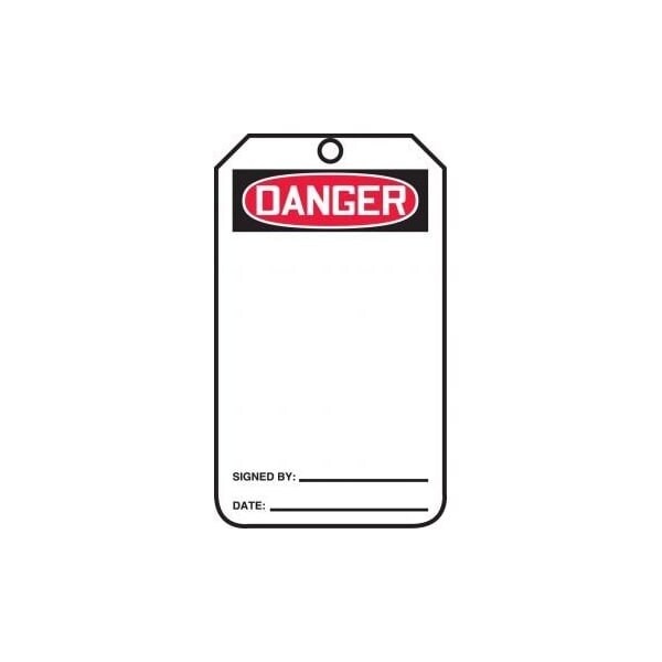 Accuform Safety Tags, DANGER BLANK, 5.75in x 3.25in, RP-Plastic, 5PK - MDT161PTM