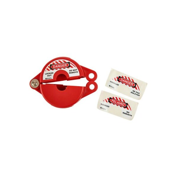 Brady Brady 65560 Gate Valve Lockout, 1-1/2" to 2-1/2" Diameter With Danger Label, Polypropylene - 65560