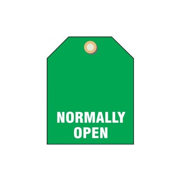 Accuform Valve ID Tag, NORMALLY OPEN, 2.5in x 2in, RP-Plastic, 5PK - TDW222