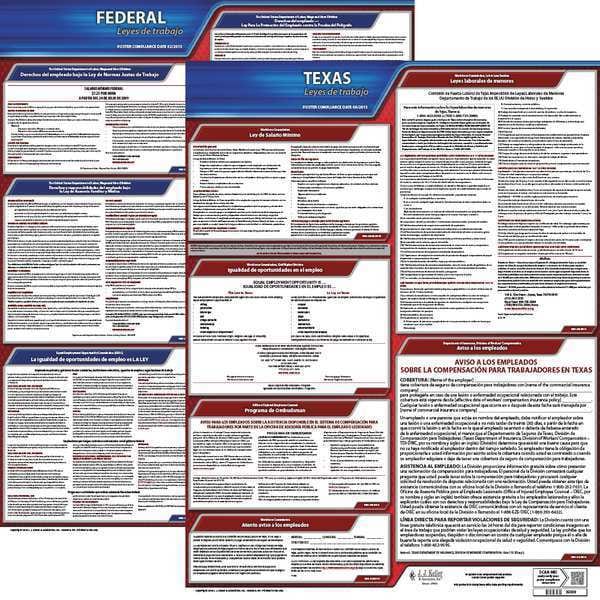 Jj Keller Labor Law Poster Kit, TX, Spanish, 27 In. W - 200-TXWC-K