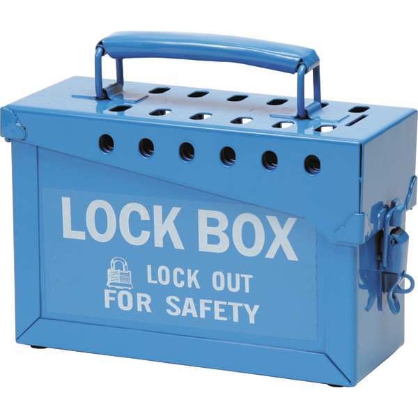 Brady Group Lockout Box, Heavy Duty Steel, Blue - 45190