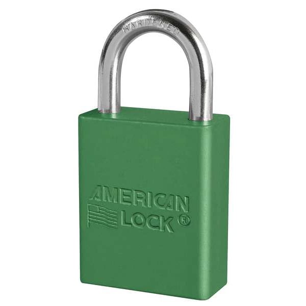 American Lock Lockout Padlock, KA, Green, 1-7/8"H, PK6 - A1105KAS6GRN