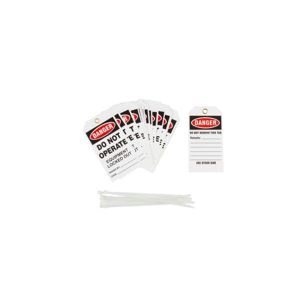 Brady Brady Lockout Tag - Danger Do Not Operate Equipment Locked Out, Cardstock, 25/Pack - TG027E