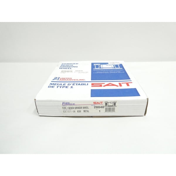United Abrasives/Sait SAIT 1-1/4IN 10IN 1IN GRINDING WHEEL - 28040
