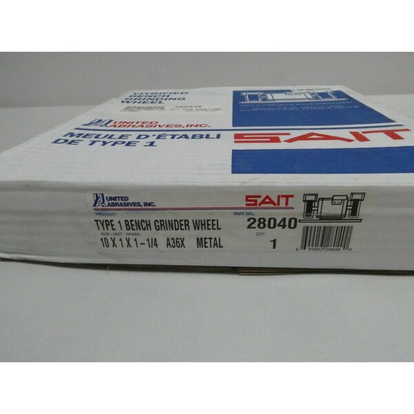 United Abrasives/Sait SAIT 1-1/4IN 10IN 1IN GRINDING WHEEL - 28040