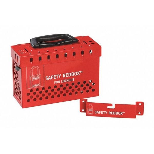 Zing Group Lockout Box, Red, 9-1/2 in. W, Steel - 45NA01