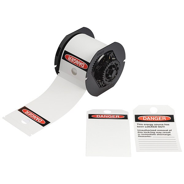 Brady Lockout Tags, 5-3/4" Label H, Red on White - B30-255-851-OSHADB