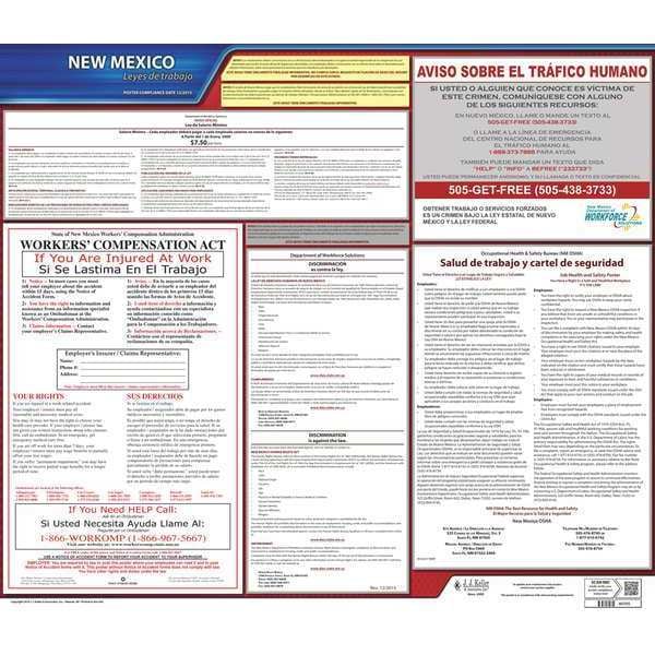 Jj Keller Labor Law Poster, State Labor Law, NM - 200-NM