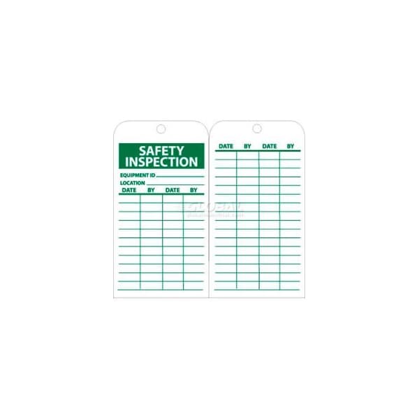 Nmc NMC RPT170 Tags, Safety Inspection, 6" X 3", White/Green, 25/Pk - RPT170