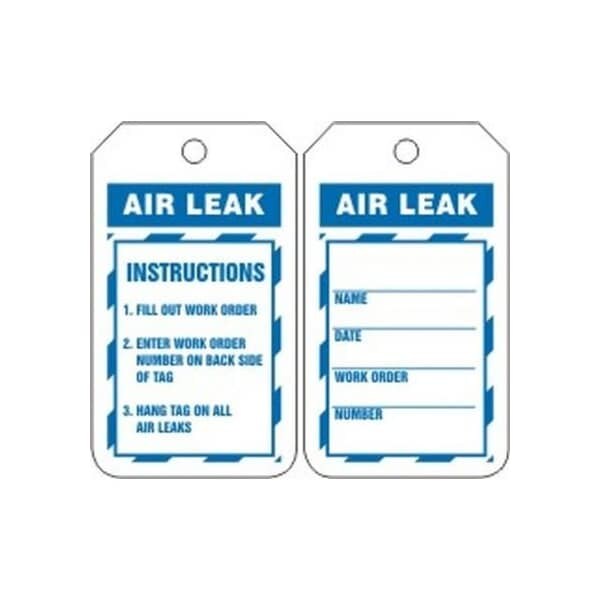Accuform Safety Tags, AIR LEAK, 5.75in x 3.25in, PF-Cardstock, 25PK - TRS253CTP