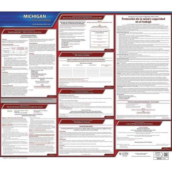 Jj Keller Labor Law Poster, State Labor Law, MI - 200-MI
