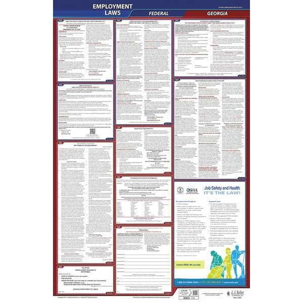 Jj Keller LaborLaw Poster, Fed/STA, GA, ENG, 26inH, 1yr - 300-GA-1
