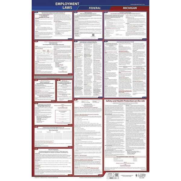 Jj Keller LaborLaw Poster, Fed/STA, MN, ENG, 26inH, 1yr - 300-MN-1