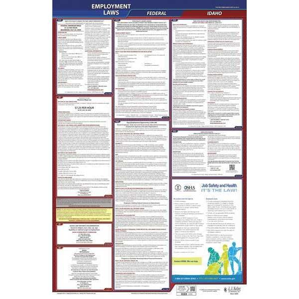 Jj Keller LaborLaw Poster, Fed/STA, ID, ENG, 26inH, 3yr - 300-ID-3