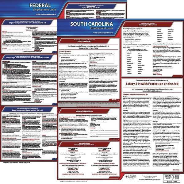 Jj Keller LaborLaw Poster, Fed/STA, SC, ENG, 20inH, 1yr - 100-SC-1