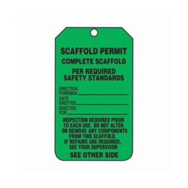 Accuform Safety Tags, SCAFFOLD PERMIT, 5.75in x 3.25in, PF-Cardstock, 25PK - TRS326CTP