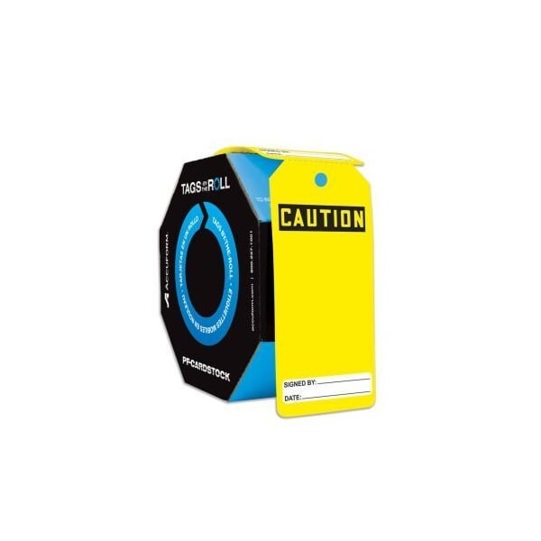 Accuform Caution, PF-Cardstock, 6-5/8 in Width, 3-5/8 in Height - SHTAR134