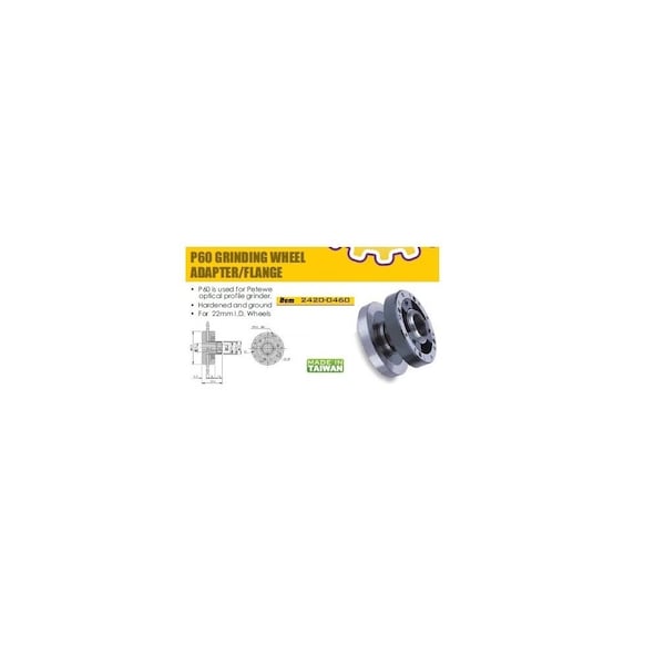 H & H Industrial Products P60 Petewe Grinding Wheel Adapter - 2420-0460