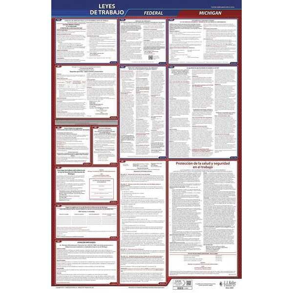 Jj Keller Labor Law Poster, Fed/STA, MN, SP, 26inH, 1yr - 400-MN-1