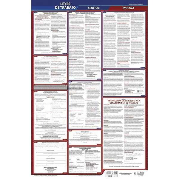 Jj Keller Labor Law Poster, Fed/STA, IN, SP, 40Wx26inH - 400-IN