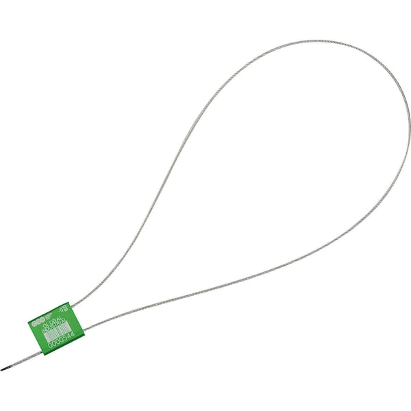 Global Industrial Metal Cable Seal, 1/16x24L, Green, 50PK - 670489GN