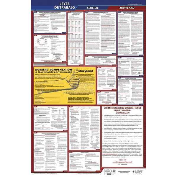 Jj Keller Labor Law Poster, Fed/STA, MD, SP, 26inH, 3yr - 400-MD-3