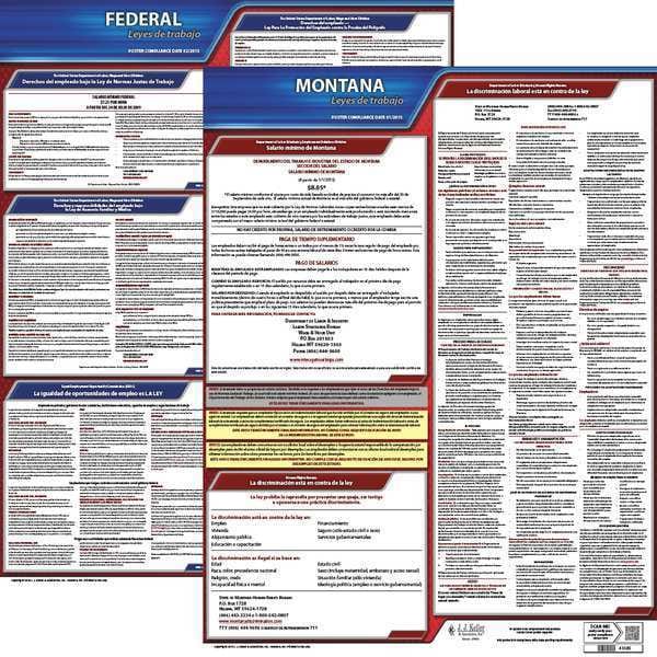 Jj Keller Labor Law Poster, Fed/STA, MT, SP, 20inH, 3yr - 200-MT-3