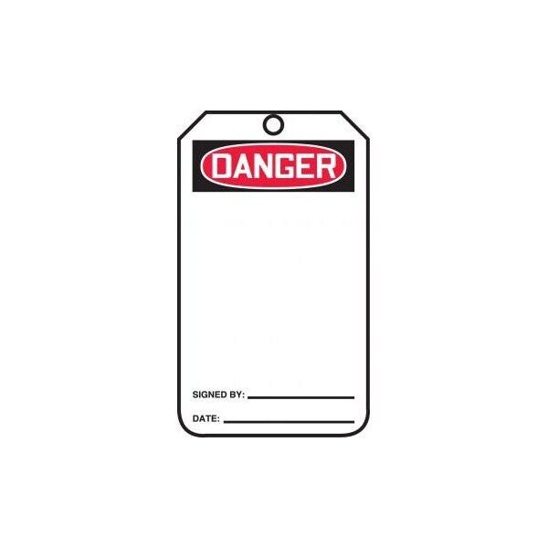 Accuform Safety Tags, DANGER BLANK, 5.75in x 3.25in, Self-Laminating PF-Cardstock, 25PK - MDT185LCP