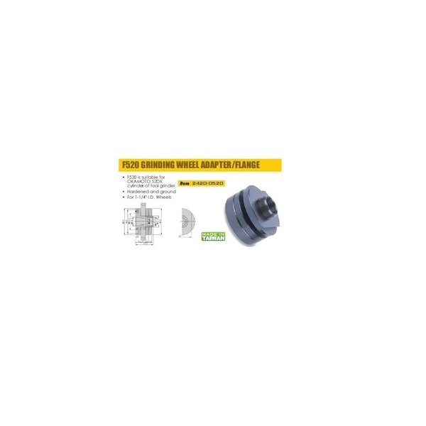 H & H Industrial Products F520 Okamoto Grinding Wheel Adapter - 2420-0520