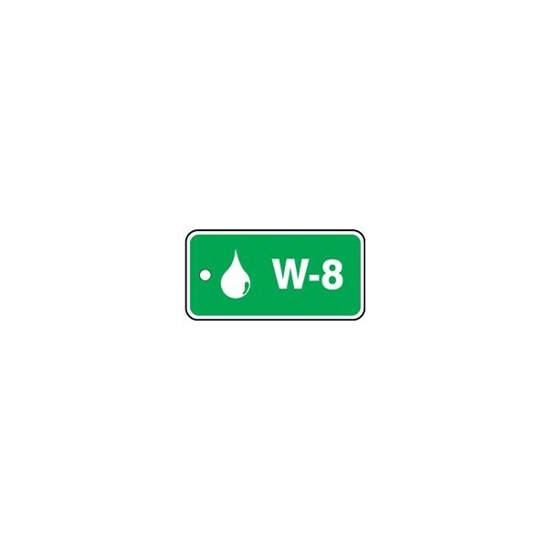Accuform Energy Source ID Tag, W-8, 1.5inx3in, Adhesive Dura-Poly, 5PK - TDF908XVM