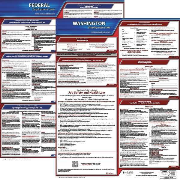 Jj Keller LaborLaw Poster, Fed/STA, WA, ENG, 20inH, 3yr - 100-WA-3