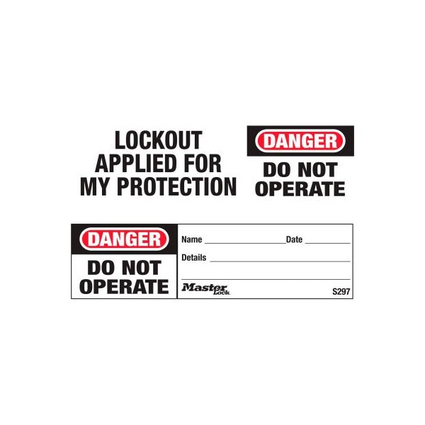 Master Lock Master Lock Safety inDo Not Operatein Maintenance Tag, English, Pkg Qty 100,  - S297
