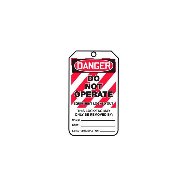 Accuform Accuform Lockout Tag, Danger Do Not Operate, PF-Cardstock, 25/Pack - MLT405CTP