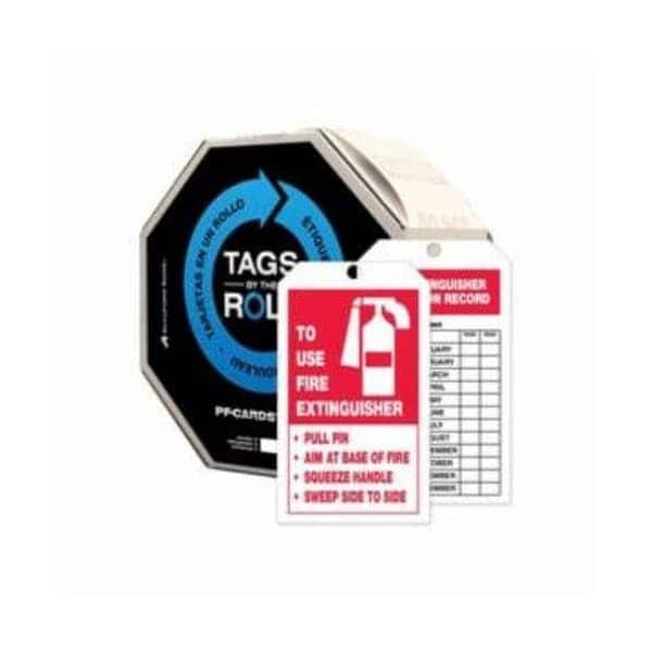 Accuform Tags By-The-Roll, Fire Extinguisher Inspection Record, PF-Cardstock, 100/Rl - TAR712