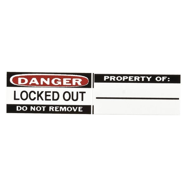 Brady Padlock Label, Danger, Vinyl, 1 1/9 in Width, 4/5 in Height, Write On Surface: No , 6 PK - 50289
