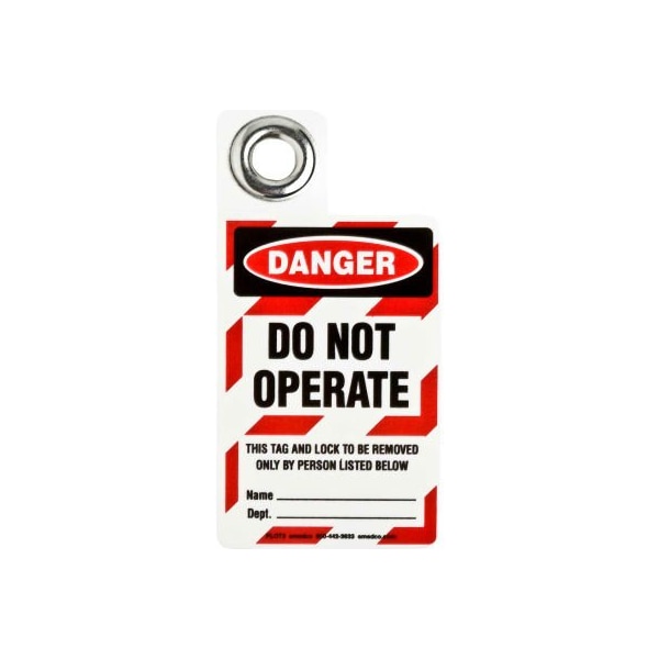 Brady Brady Padlock Tag- Danger Do Not Operate, Polyester, 3inW x 3inH, 1 Each - 105723